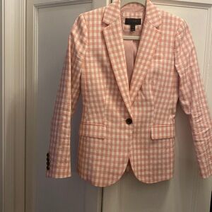J crew pink and white blazer